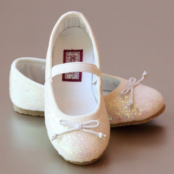 Alice Girl's Sparkly Glitter Flower Flat – L'Amour Shoes