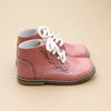 Junie Vintage Inspired Rose Leather Boot with Appleseed Design