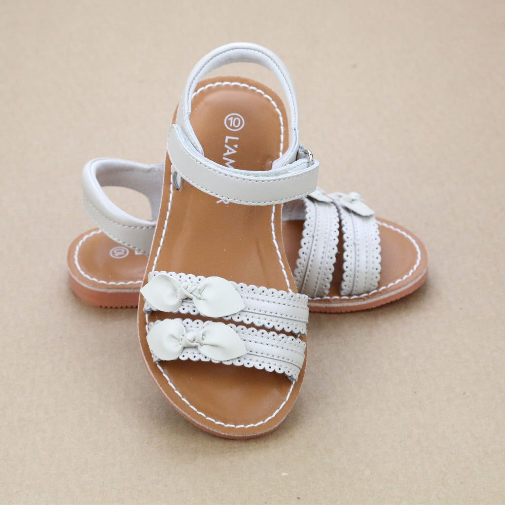 Josie Toddler Girls Scalloped Leather Classic Sandal – Petit Foot