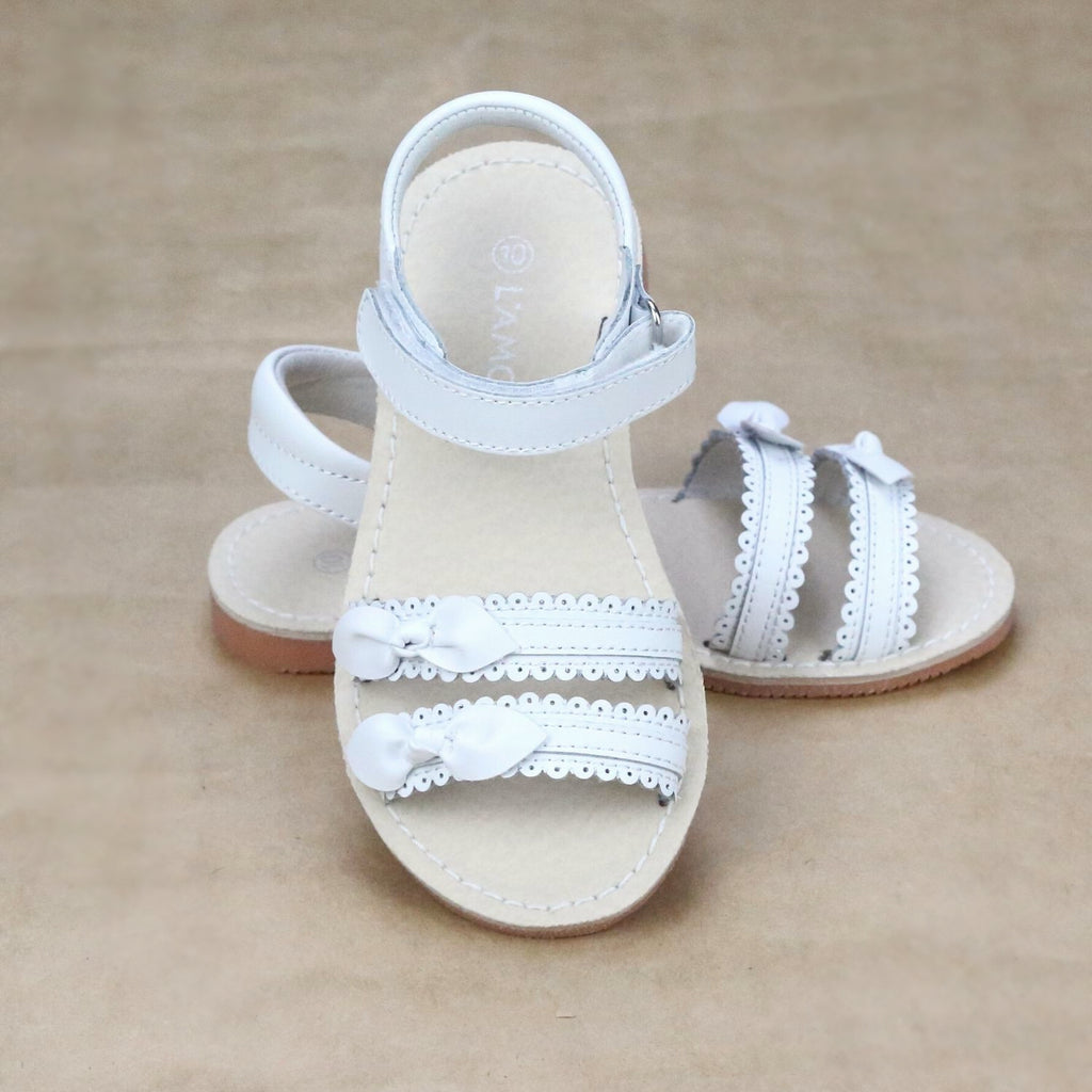 Josie Toddler Girls Scalloped Leather Classic Sandal – Petit Foot