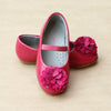 L'Amour Girls Fuchsia Pom Pom Ballet Flat - Petitfoot.com