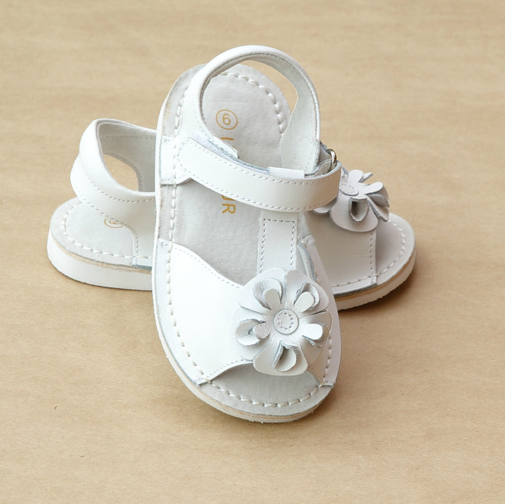L'Amour Girls T-Strap Flower Open Toe Sandal – Petit Foot